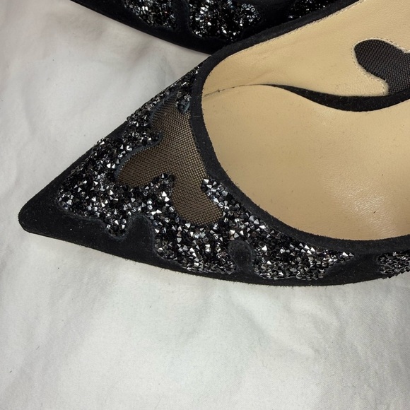 Jimmy Choo Black Glitter Heels - Picture 5 of 7